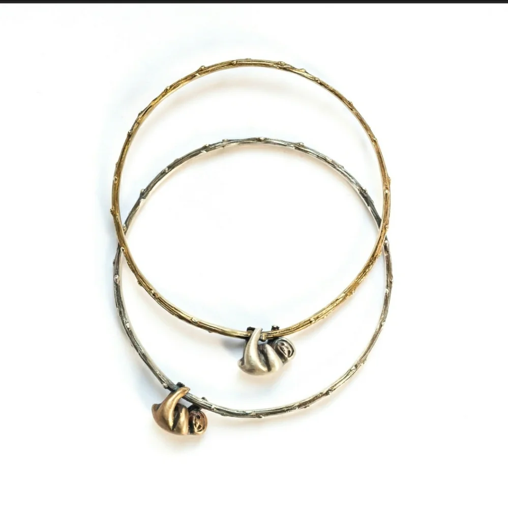 Handcrafted Sloth Bangle - Picture 3 of 4
